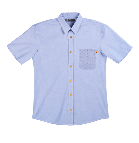 Short Sleeve Button Down - Blue Chambray